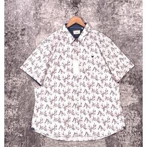 New 7 Diamonds Shirt XXL Mens 4 Way Stretch White Floral Short Sleeve